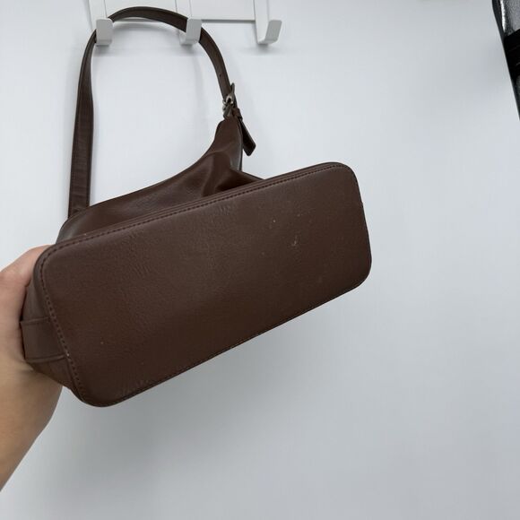 Nine West Brown Faux Leather Shoulder Bag Y2k Style Classic - Picture 5 of 13